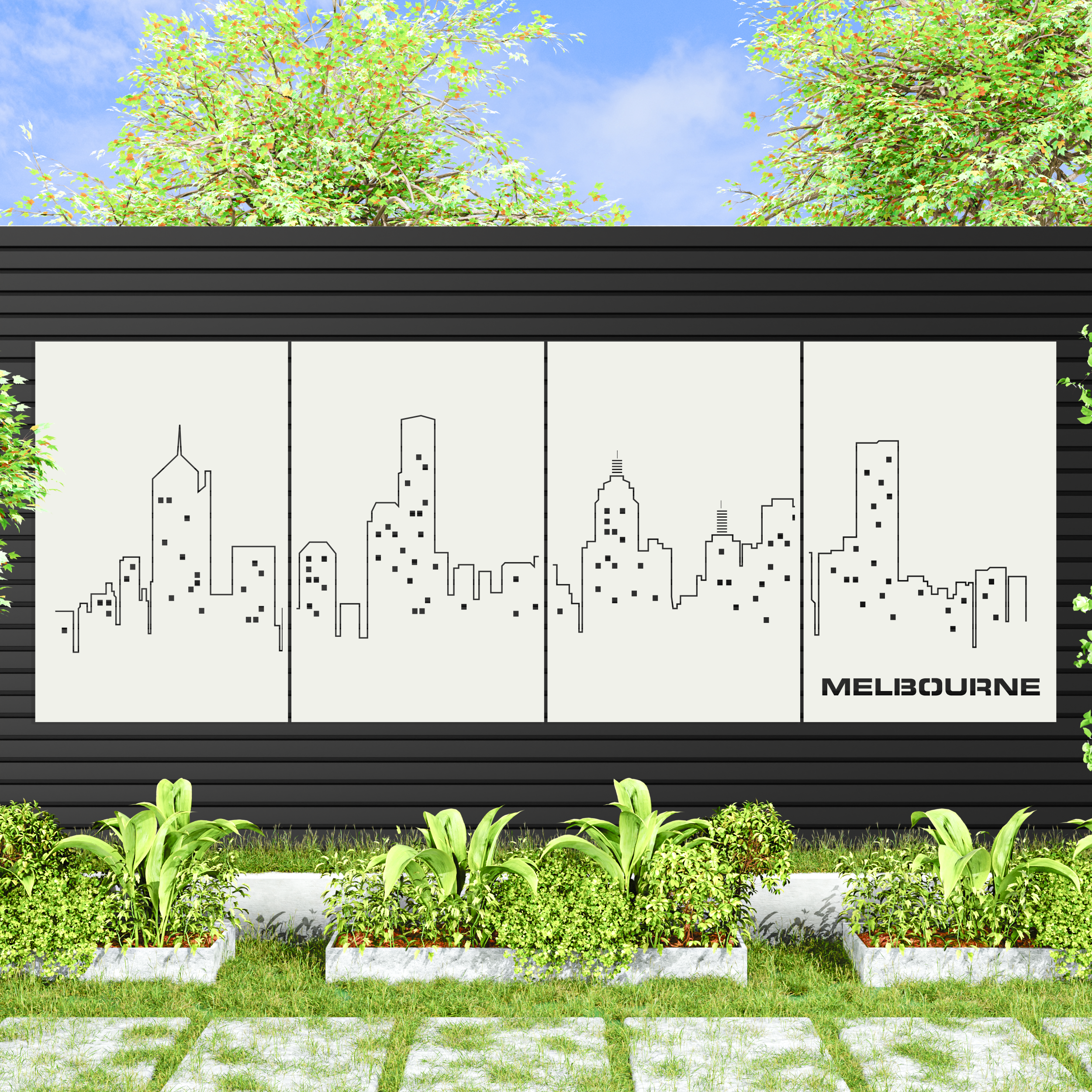 Melbourne Skyline (4 panels)
